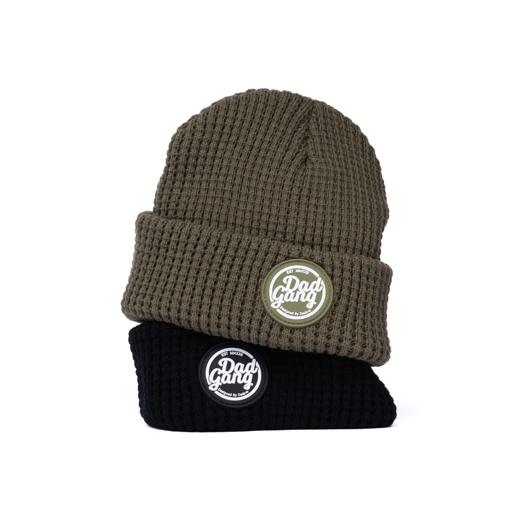 Dad Gang Beanie Box (Black and Olive) 2 Pack