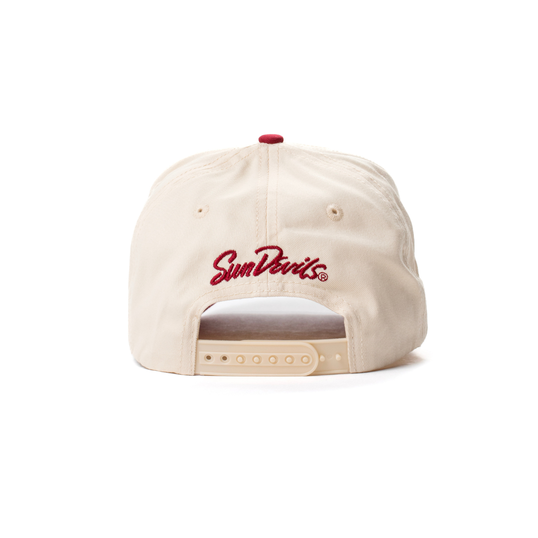 ASU Mascot Snapback Cream & Maroon