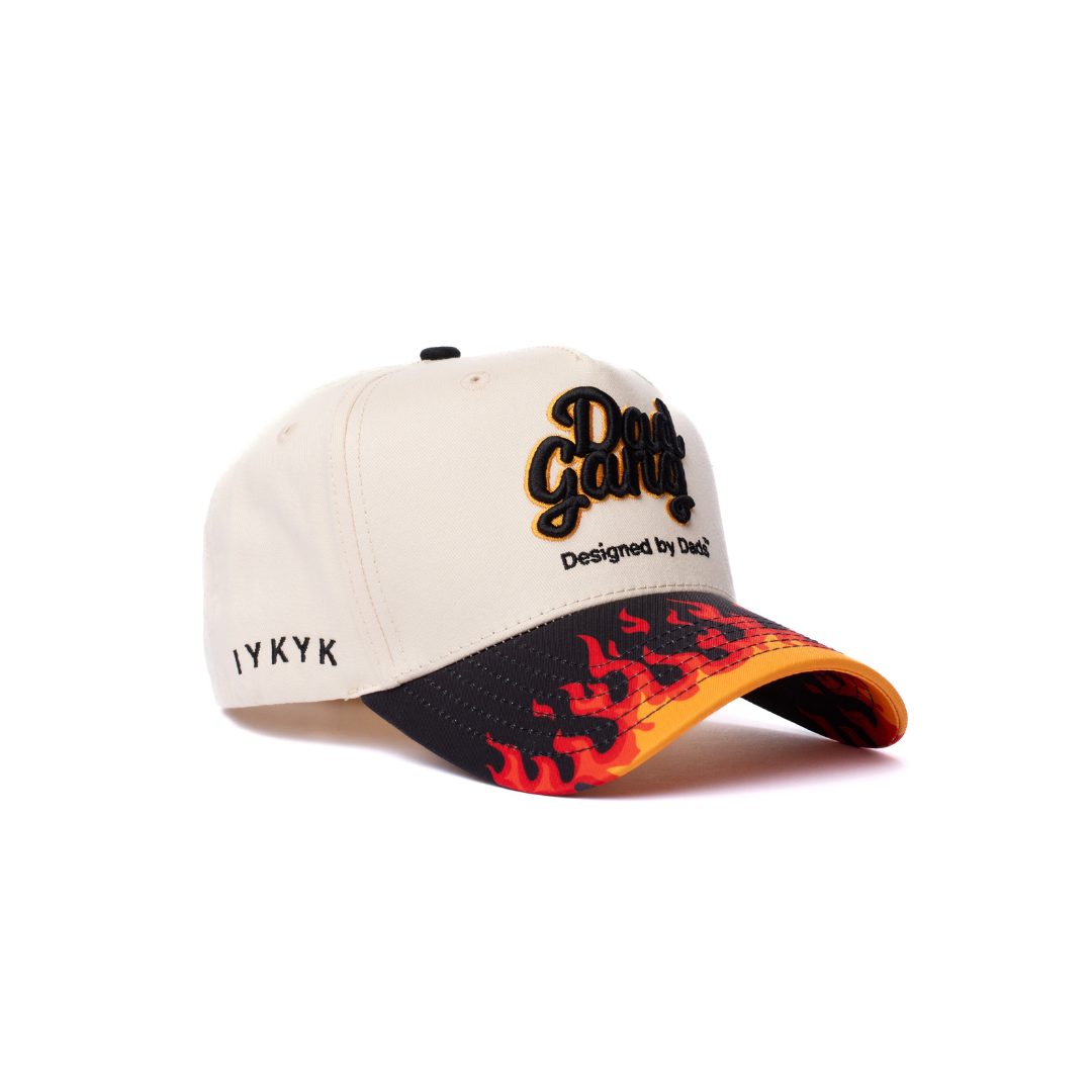 Dad on Fire - Cream w/ Black Brim