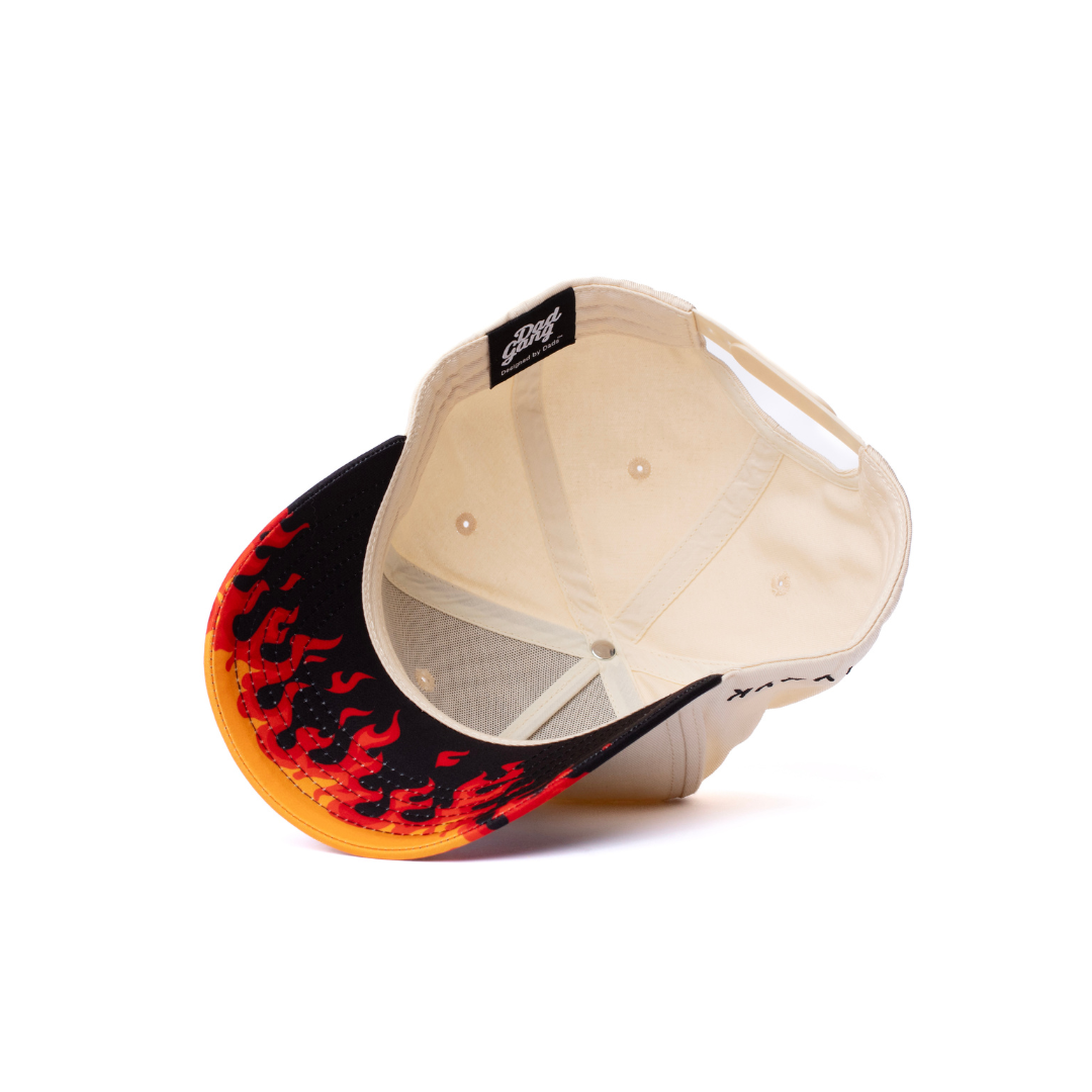 Dad on Fire - Cream w/ Black Brim