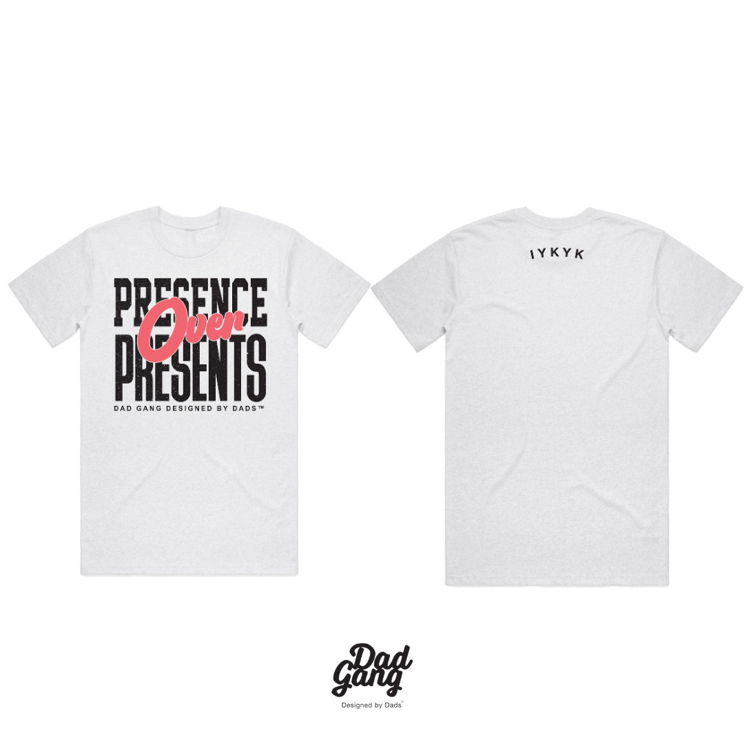 DG Tee - Presence Over Presents White Heather