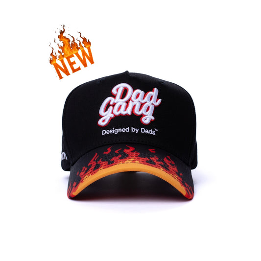 Dad on Fire - Black w/ Black Brim
