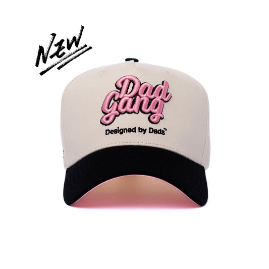 Dad Gang Logo Hat - Pink & Cream