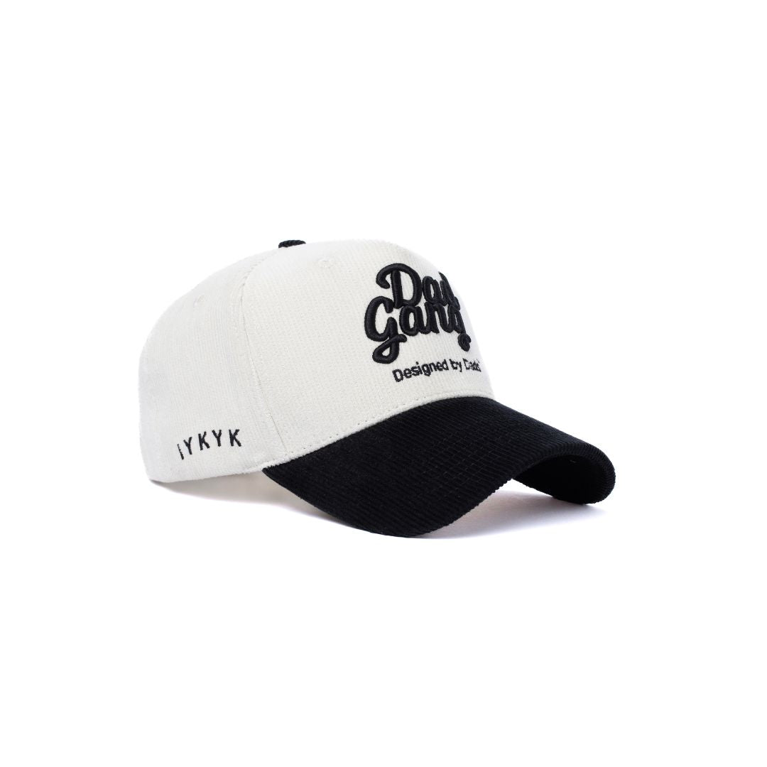 CORDADROY LOGO- Cream/Black