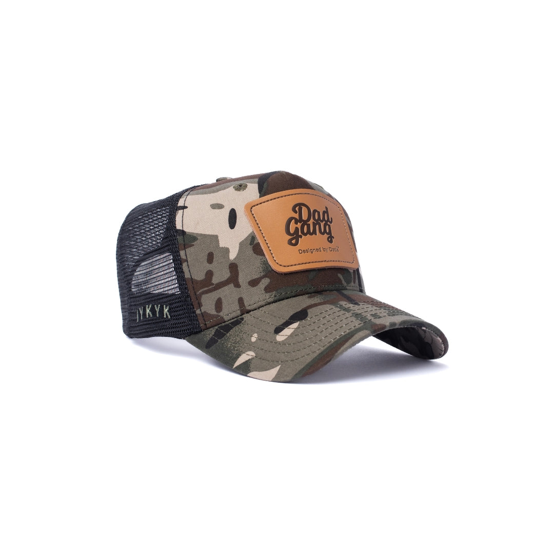 Leather Patch trucker - Black/Camo
