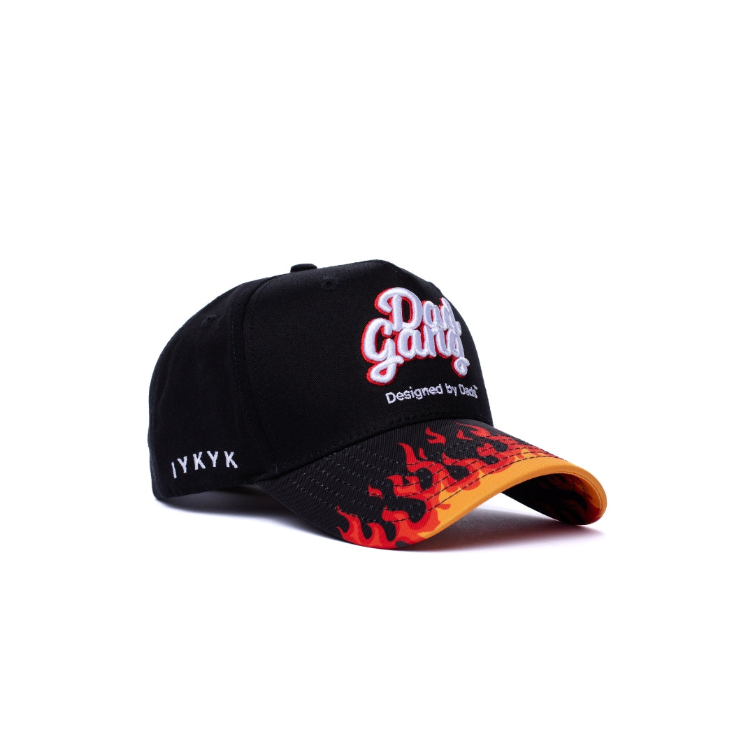 Dad on Fire - Black w/ Black Brim