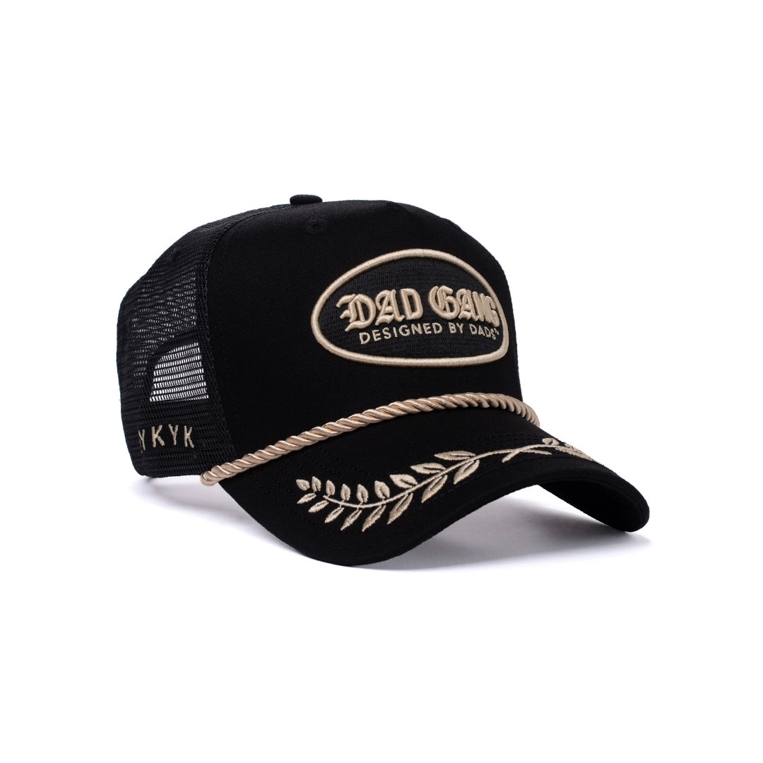 Run The Table Trucker - Antique Gold & Black