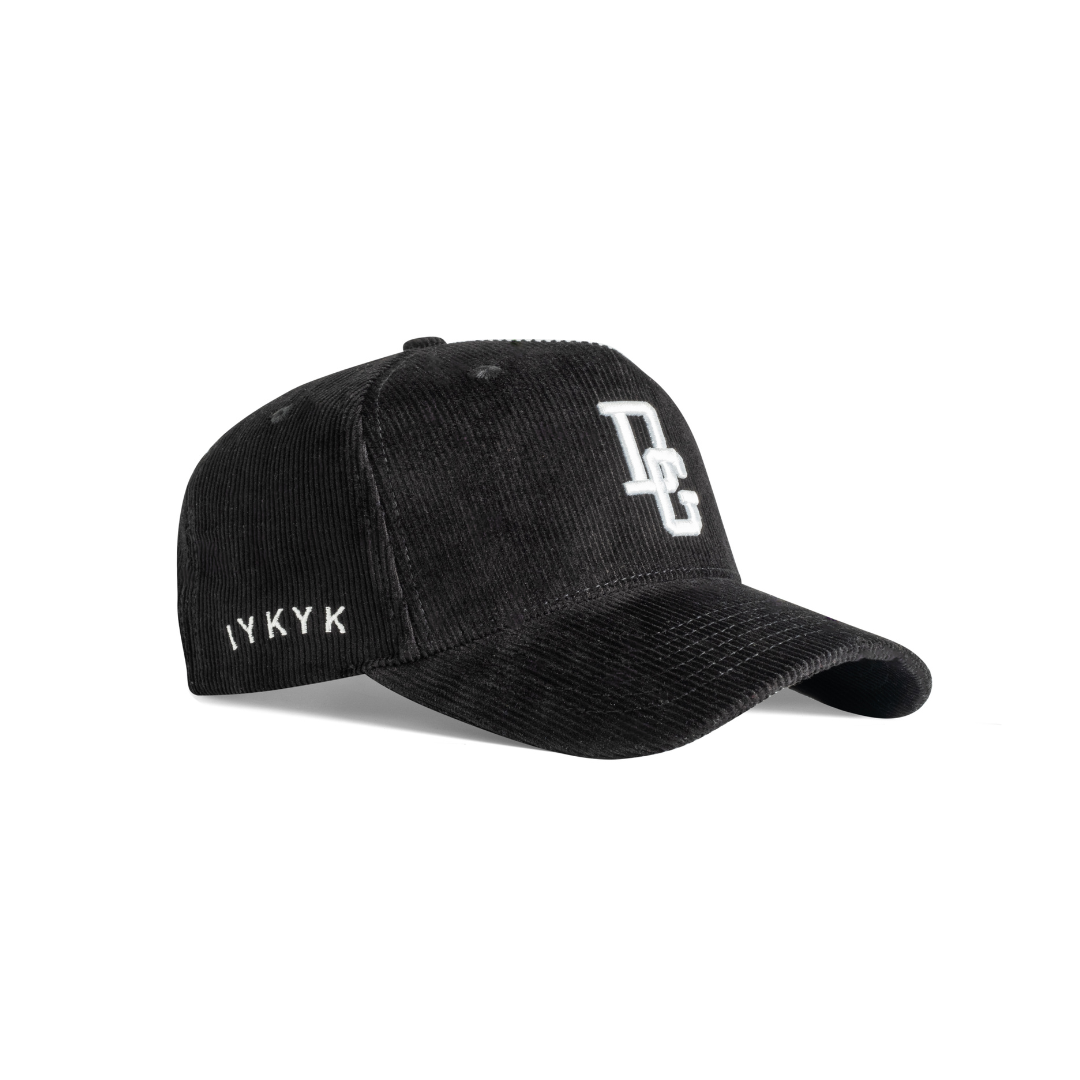 CORDADROY Black DG Logo Snapback