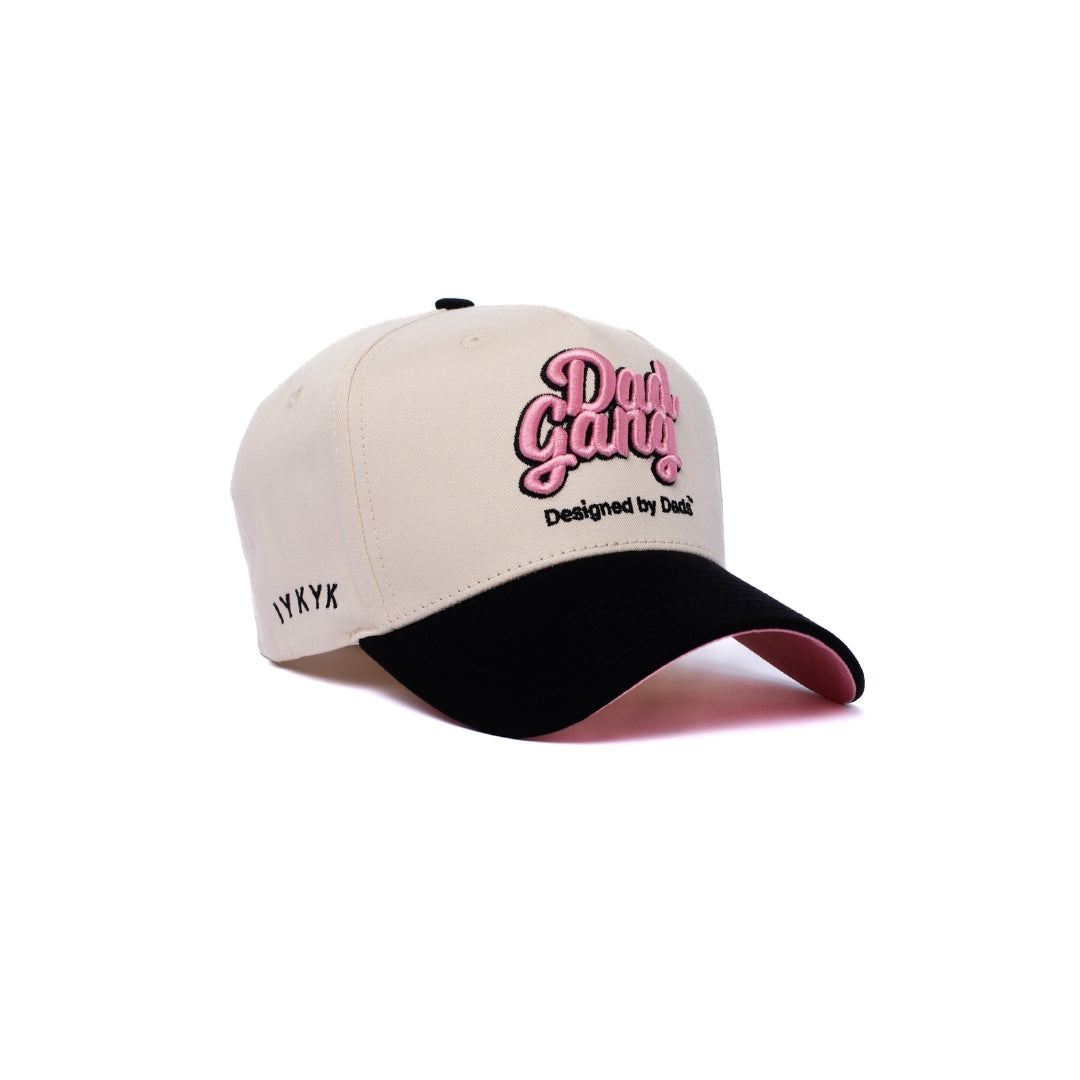 Dad Gang Logo Hat - Pink & Cream