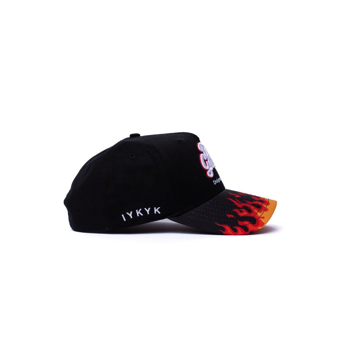 Dad on Fire - Black w/ Black Brim