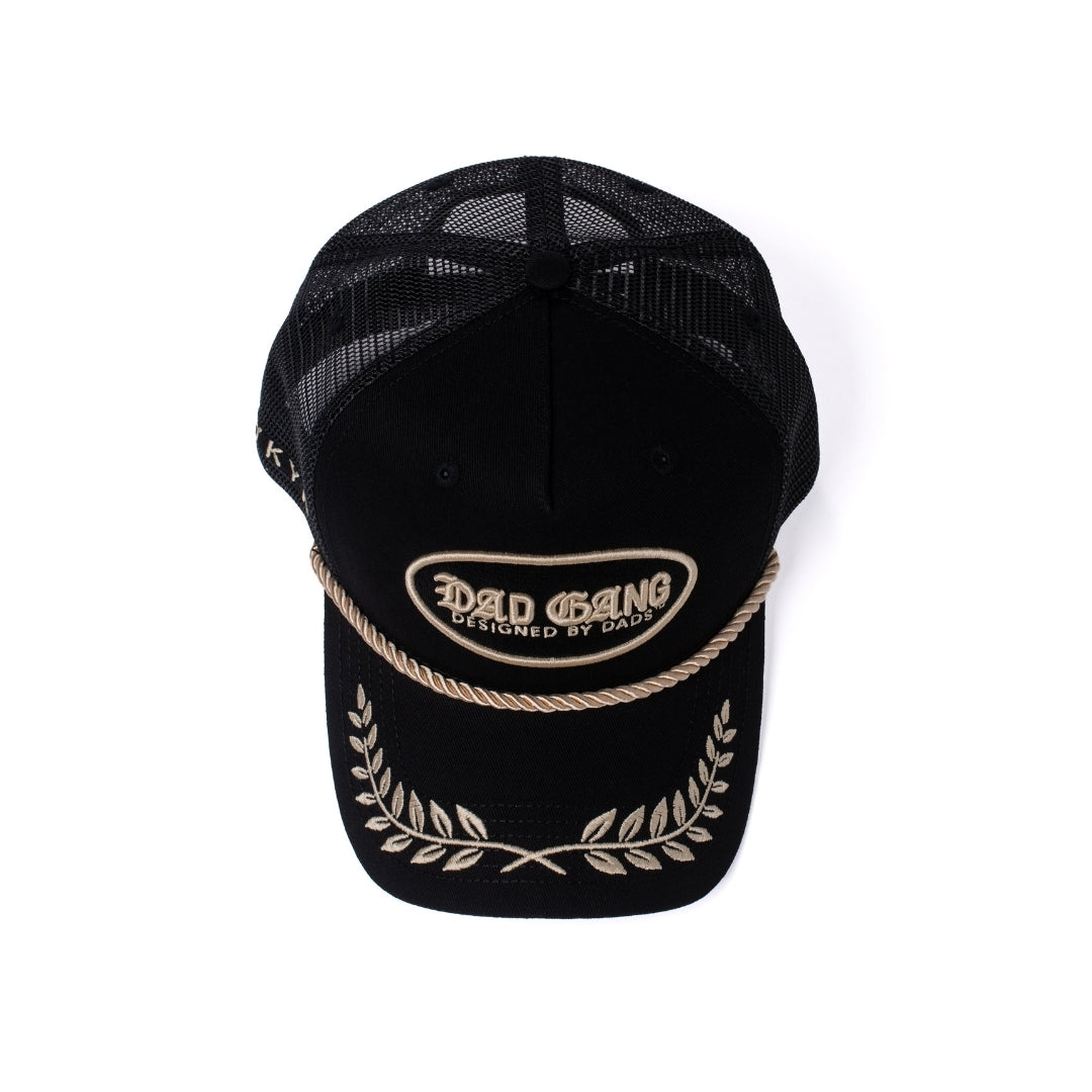 Run The Table Trucker - Antique Gold & Black