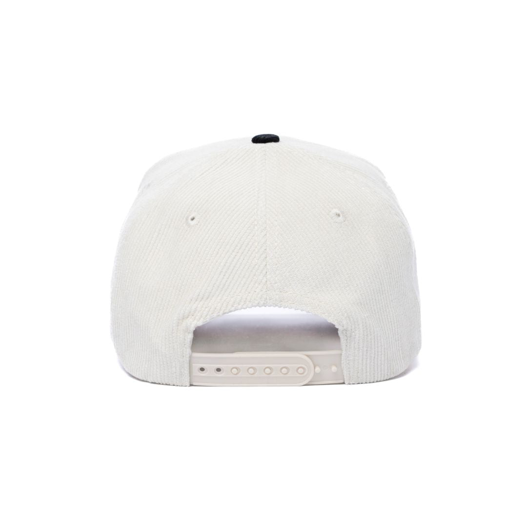 CORDADROY LOGO- Cream/Black
