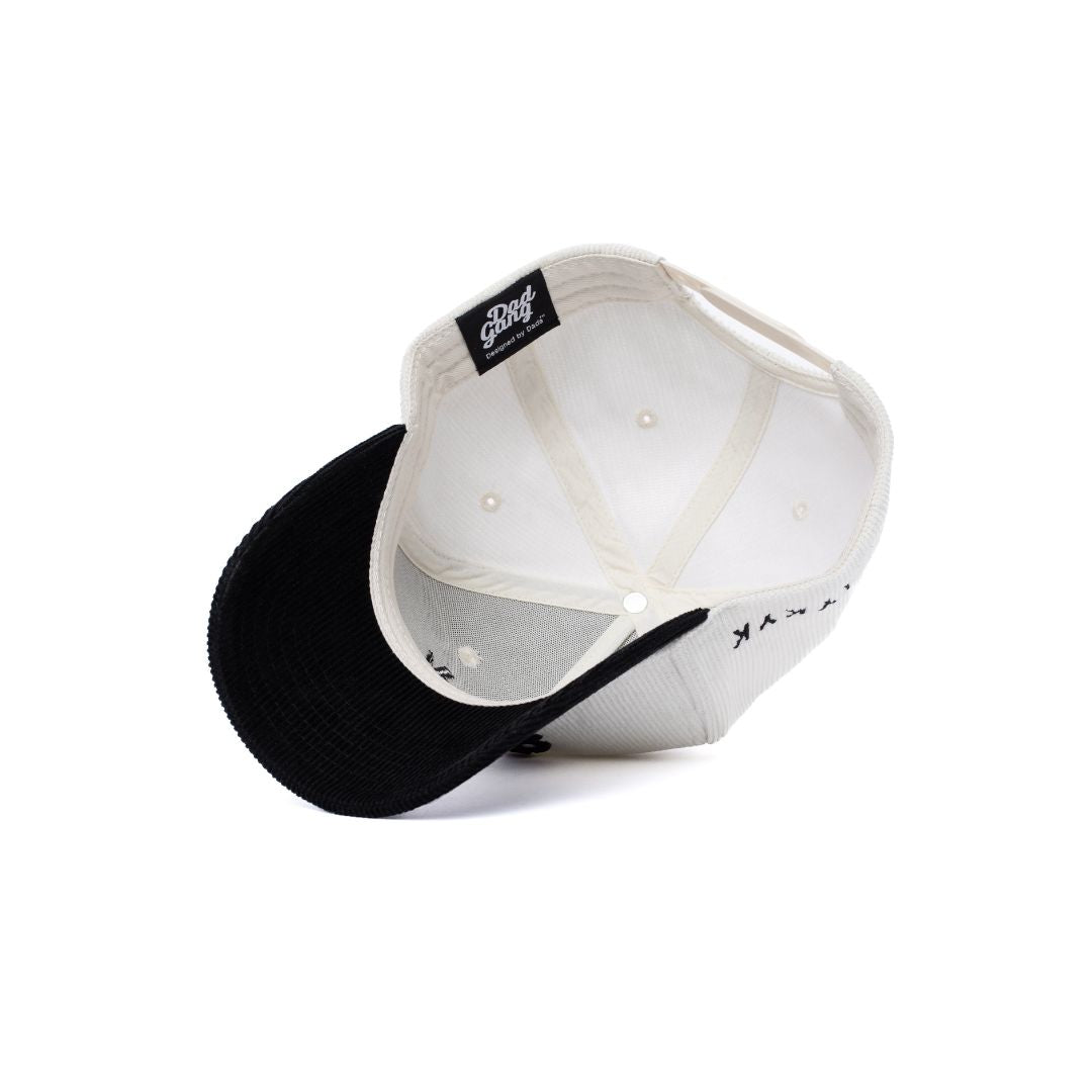 CORDADROY LOGO- Cream/Black