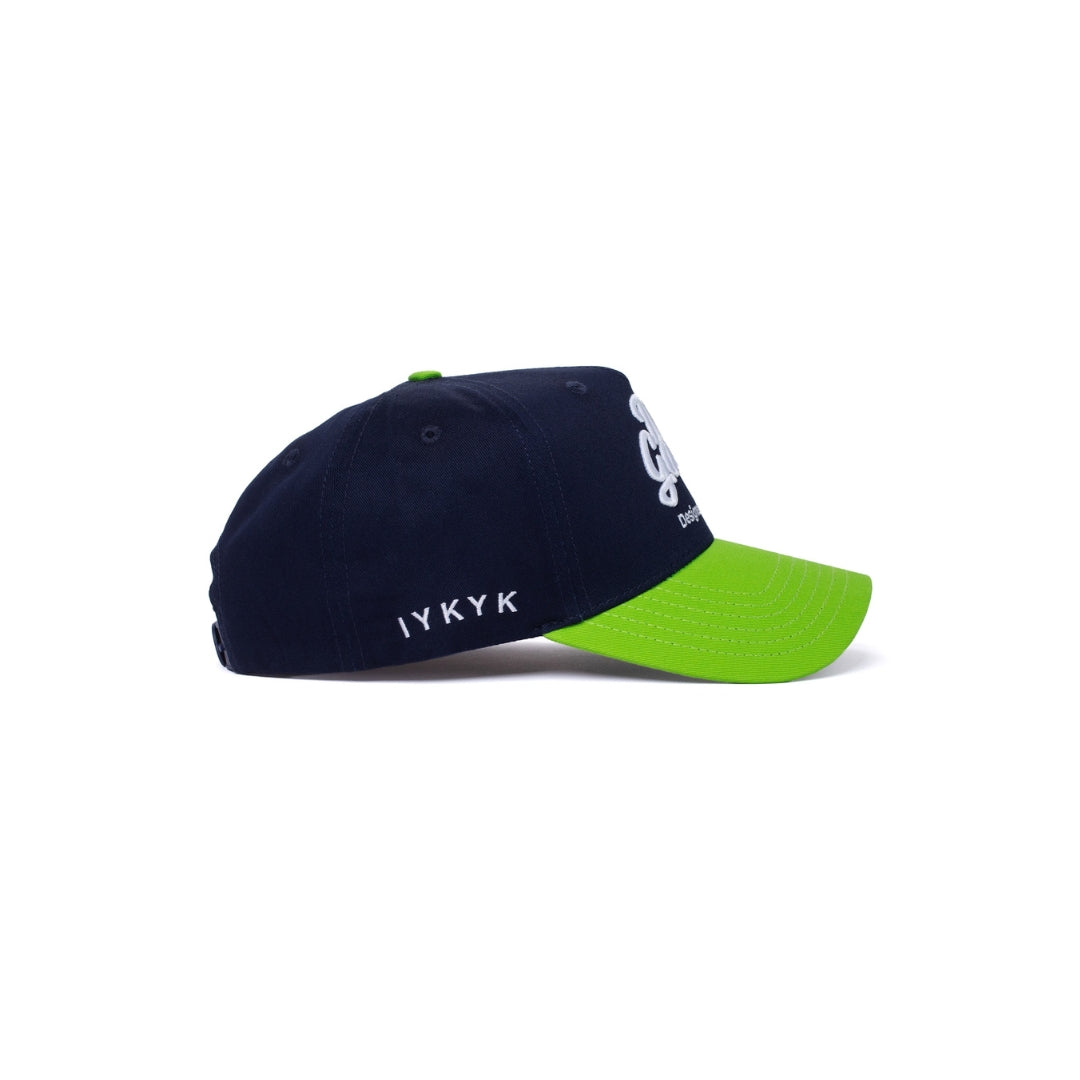 Dad Gang Logo Hat - Navy & Neon Green
