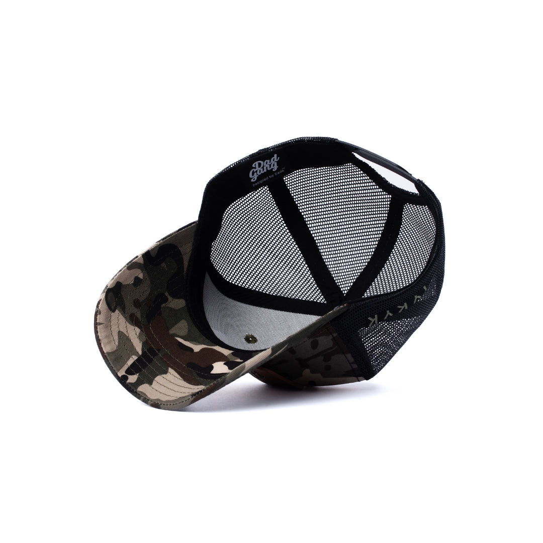 Leather Patch trucker - Black/Camo