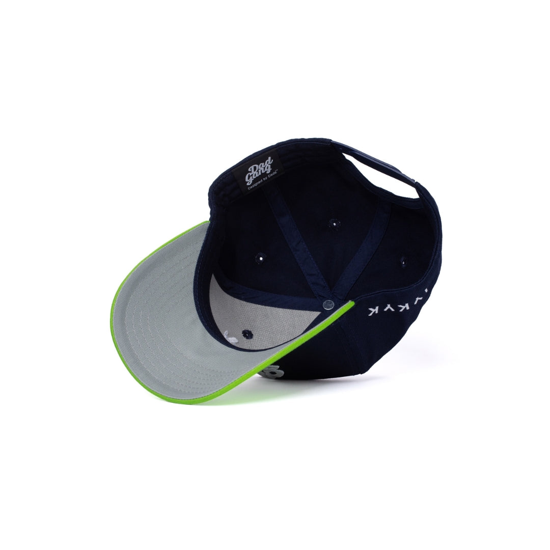 Dad Gang Logo Hat - Navy & Neon Green