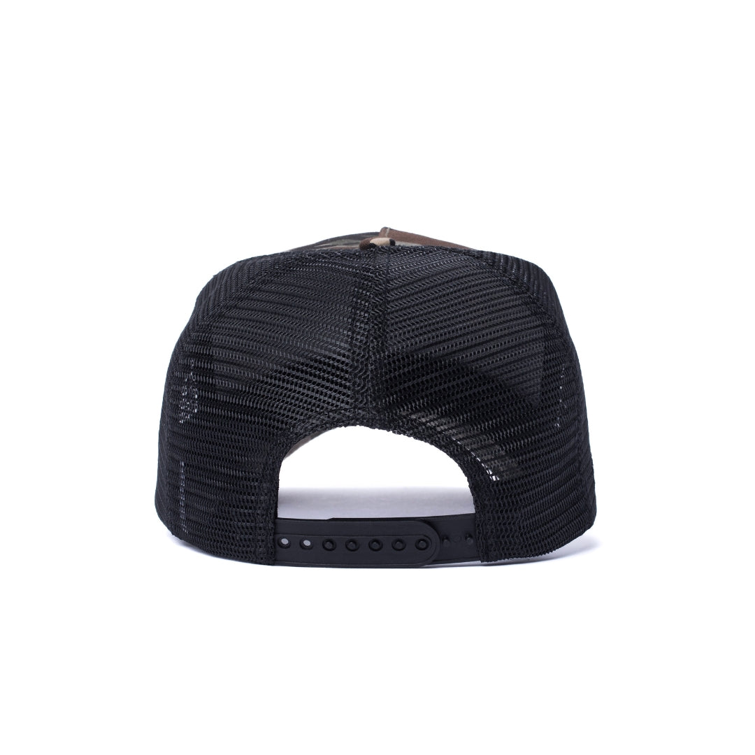Leather Patch trucker - Black/Camo