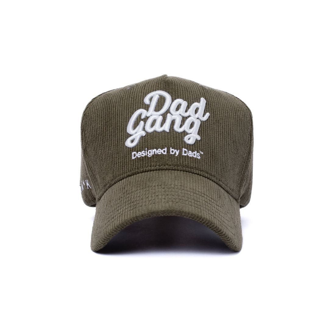 CORDADROY LOGO - Olive/White