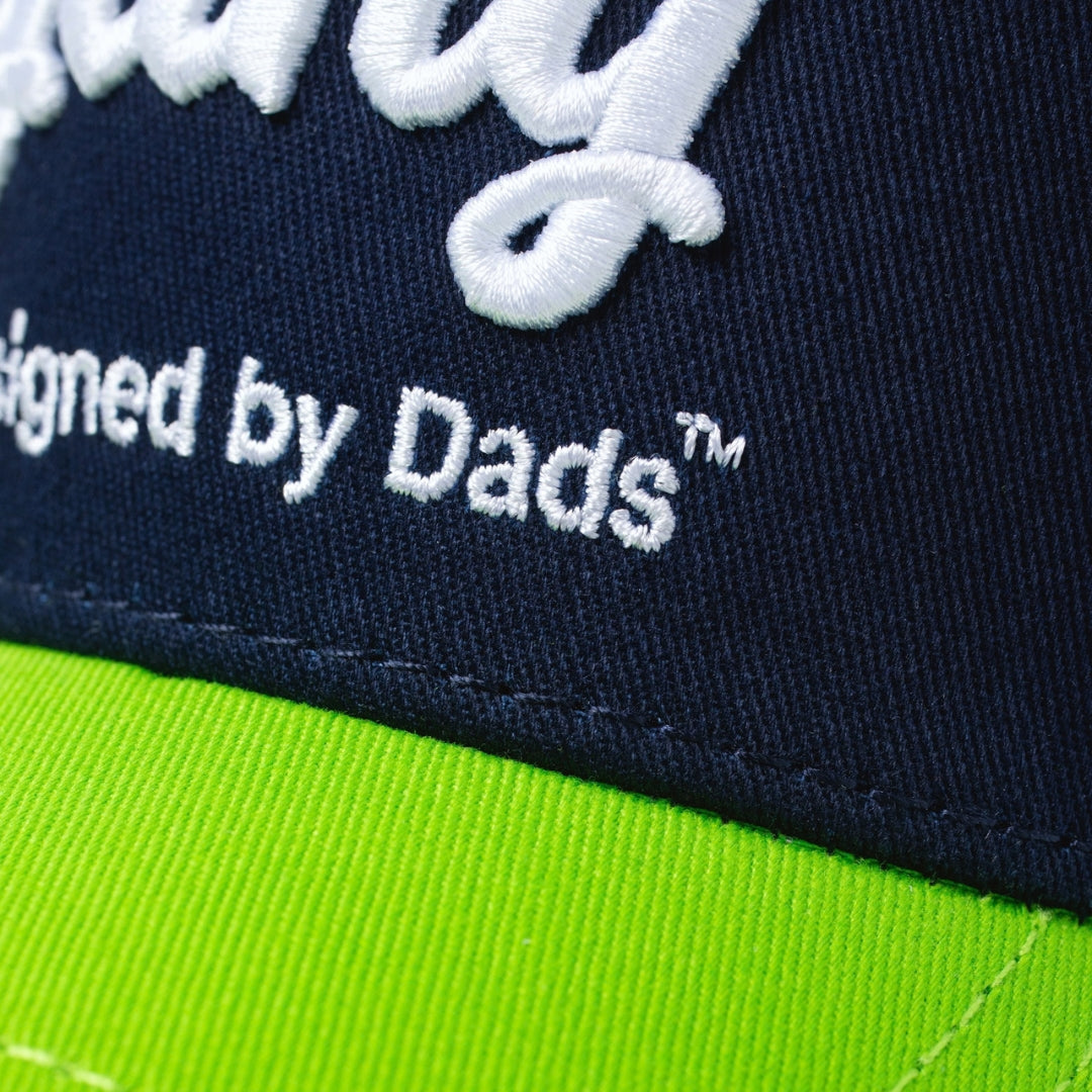 Dad Gang Logo Hat - Navy & Neon Green