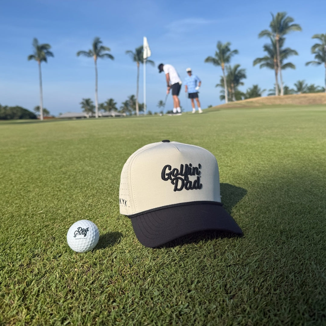 Golfin' Dad Hat - Cream/Black