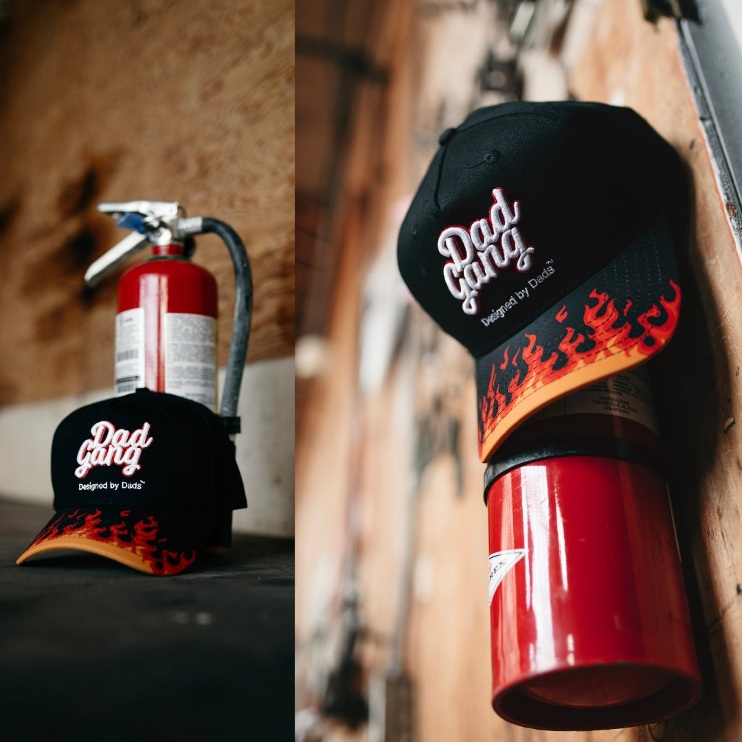 Dad on Fire - Black w/ Black Brim