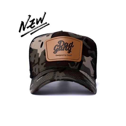 Leather Patch trucker - Black/Camo