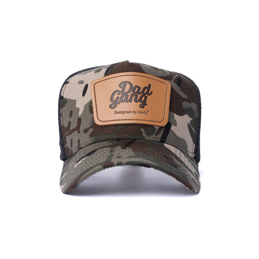 Leather Patch trucker - Black/Camo